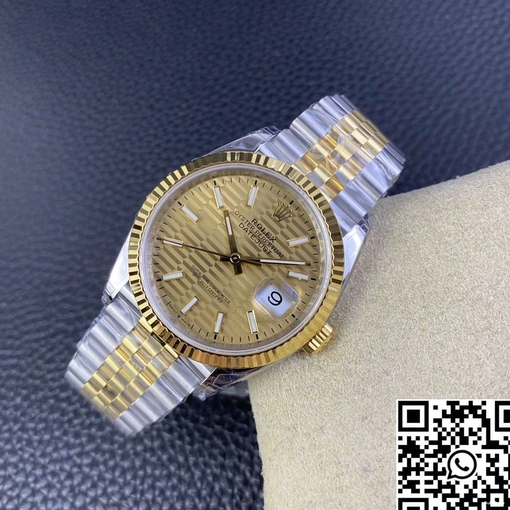Two Factory Tone Rolex Datejust 36MM Yellow Dial VS Hourmarker Diamond M126233 Motif 0208
